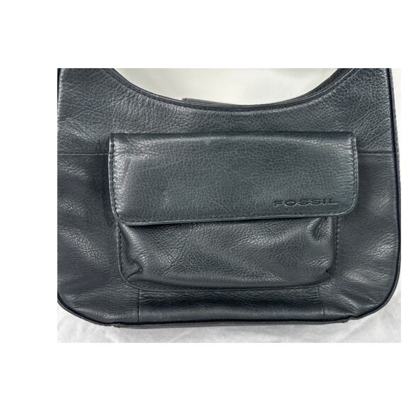 Fossil Black Leather Organizer Shoulder Bag - Picture 4 of 12